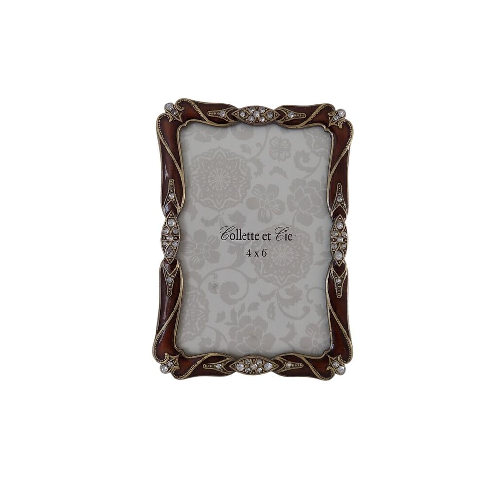 Collette et Cie picture frame photo 4 x 6 rhinestone and enameled